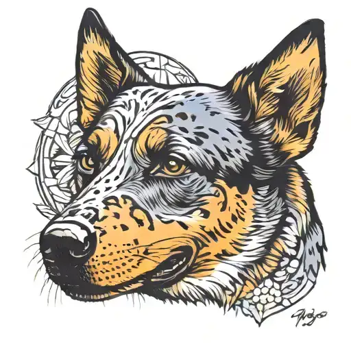 australian cattle dog tattoo design idea