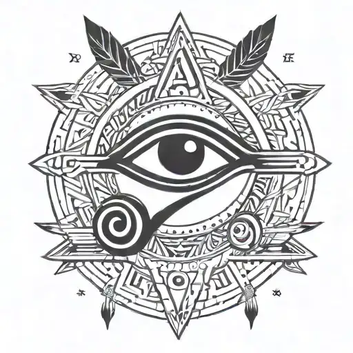 Minimalistic design of eye of horus and evil eye mixed for tattoo tattoo design idea