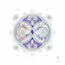 Harmonious yin-yang: subtle masculinity as geometric shape, delicate feminism as floral pattern—balance both qualities tattoo design idea