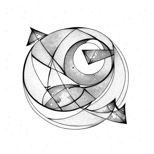 Lyra constellation and crescent moon tattoo design idea