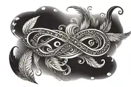 infinity with feather tattoo design idea