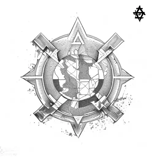 israel map draw with the golani brigade symbol (tree) inside the map  tattoo design idea