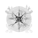 israel map with the golani brigade symbol (tree) inside the map  tattoo design idea