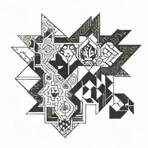 A geometric design inspired by Colombian and Norwegian patterns, blending the two cultures together tattoo design idea