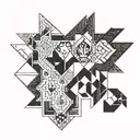 A geometric design inspired by Colombian and Norwegian patterns, blending the two cultures together tattoo design idea