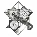 A geometric design inspired by Colombian and Norwegian patterns, blending the two cultures together tattoo design idea