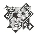A geometric design inspired by Colombian and Norwegian patterns, blending the two cultures together tattoo design idea