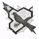 A geometric design inspired by Colombian and Norwegian patterns, blending the two cultures together tattoo design idea