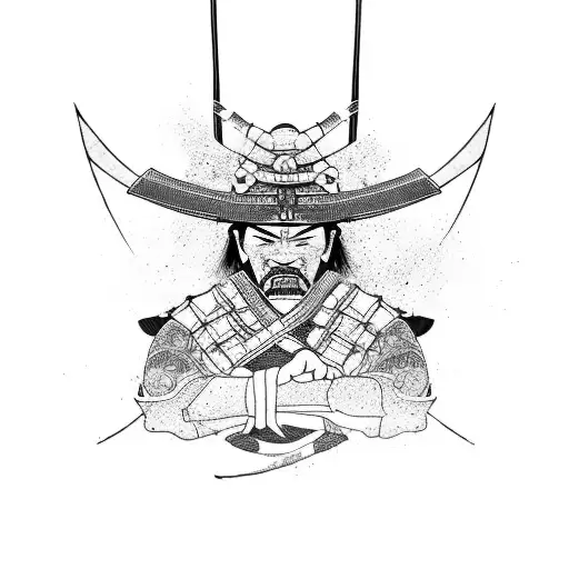 Samurai fighting a ronin tattoo design idea