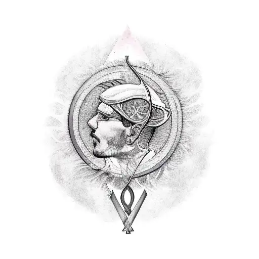 Mental health awareness sign intertwined with a cardinal feather tattoo design idea