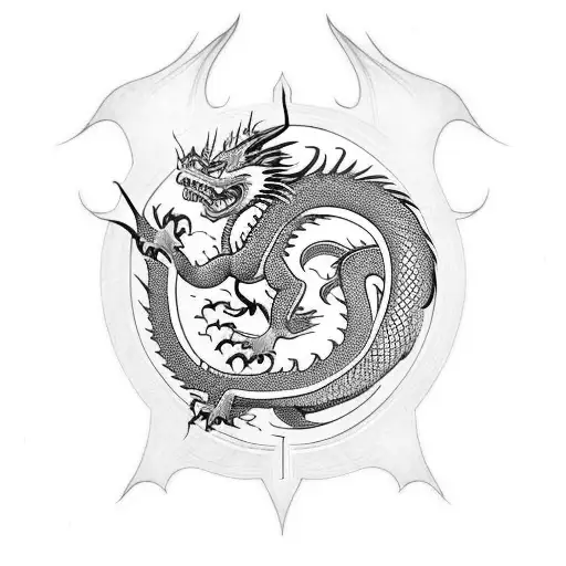 dragon chino para el brazo  tattoo design idea