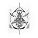 sagittarius,libra and virgo in one tattoo design idea