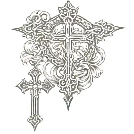 catholic cross tattoo tattoo design idea