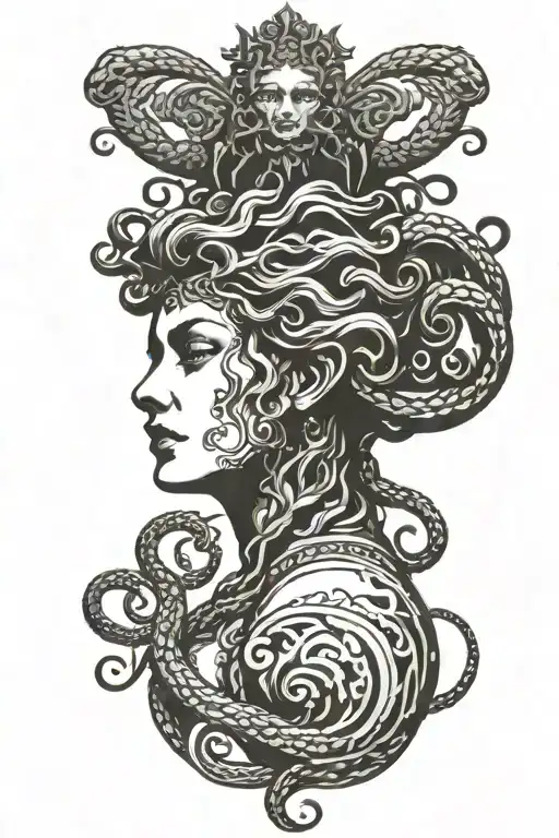 medusa goddess tattoo design idea