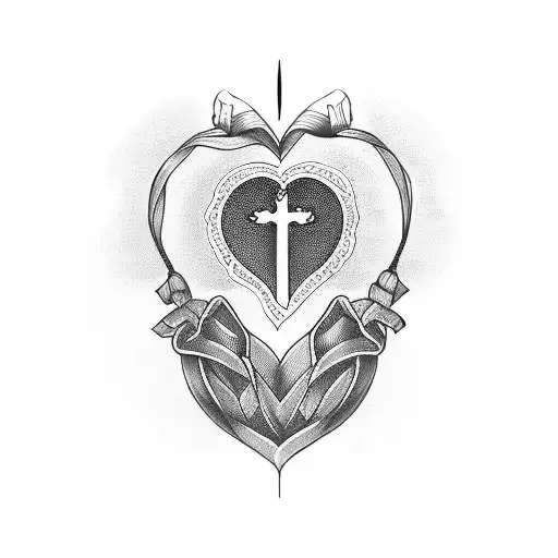 1935+ Heart And Cross Tattoo Ideas - BlackInk AI