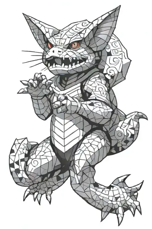 Naruto on top of toad, but instead of toad its swampert from pokemon  tattoo design idea