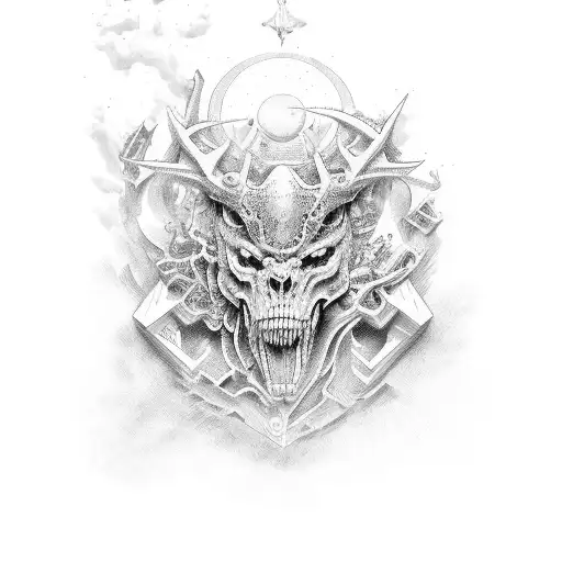 palabra metanoia rodeada de elemento que representen la transformación y renacimiento tattoo design idea