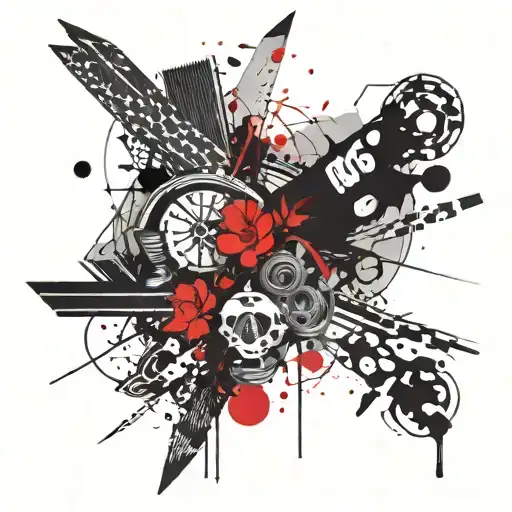 череп змеи и цветы  tattoo design idea