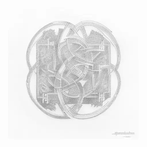 Financial labyrinth tattoo design idea