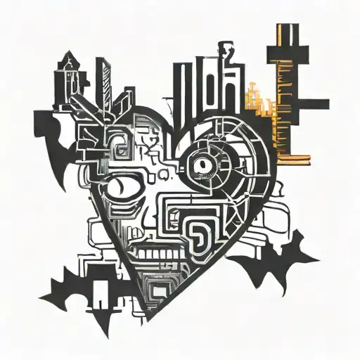 basquiat heart tattoo design idea