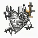 basquiat heart tattoo design idea