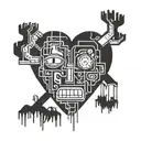 basquiat heart tattoo design idea