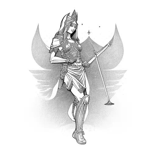 lady of justice tattoo design idea