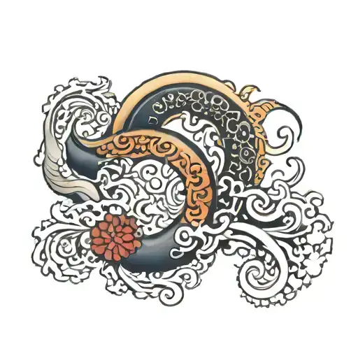 japanese arc curve tattoo design idea