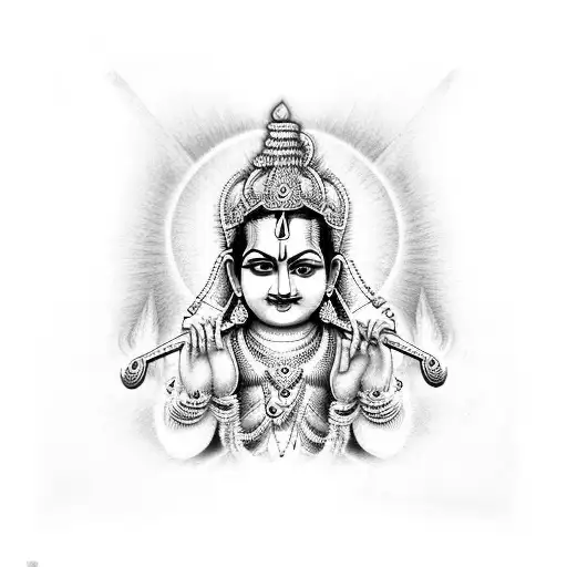 lord Krishna  tattoo design idea