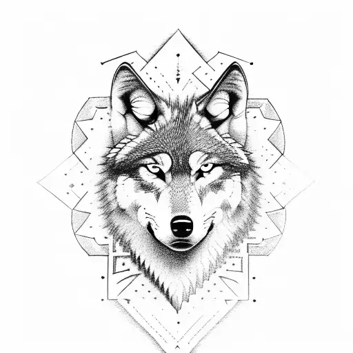 Wolf with arrows in his back tattoo design idea