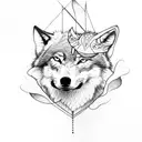 full Wolf with arrows in his back tattoo design idea