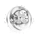 the triple moon tattoo design idea