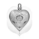heart shaped box from side with chain around it tattoo design idea