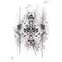 dexter morgan, blood, falcon tattoo design idea