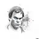 dexter morgan, blood, falcon tattoo design idea
