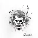 dexter morgan, blood, falcon tattoo design idea