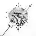 falcon with clouds  tattoo design idea