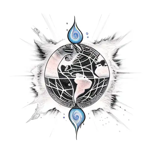 earth wind water fire tattoo design idea