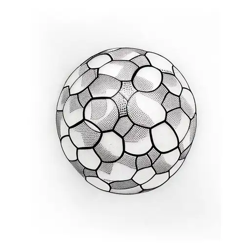 A realistic tattoo of a soccer ball and a wine glass intertwined with grapevines tattoo design idea