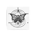 butterfly with clock tattoo design idea