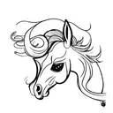 horse head .with a words niorz tattoo design idea