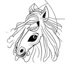 horse head .with a words niorz tattoo design idea
