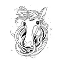horse head .with a words niorz tattoo design idea