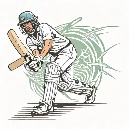 cricket player tattoo design idea