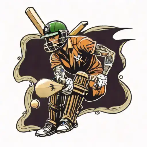 cricket player tattoo design idea