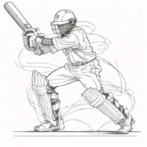 cricket player tattoo design idea