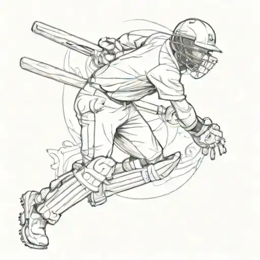 cricket player tattoo design idea