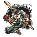 cricket player tattoo design idea