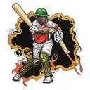 cricket player tattoo design idea