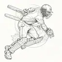 cricket player tattoo design idea